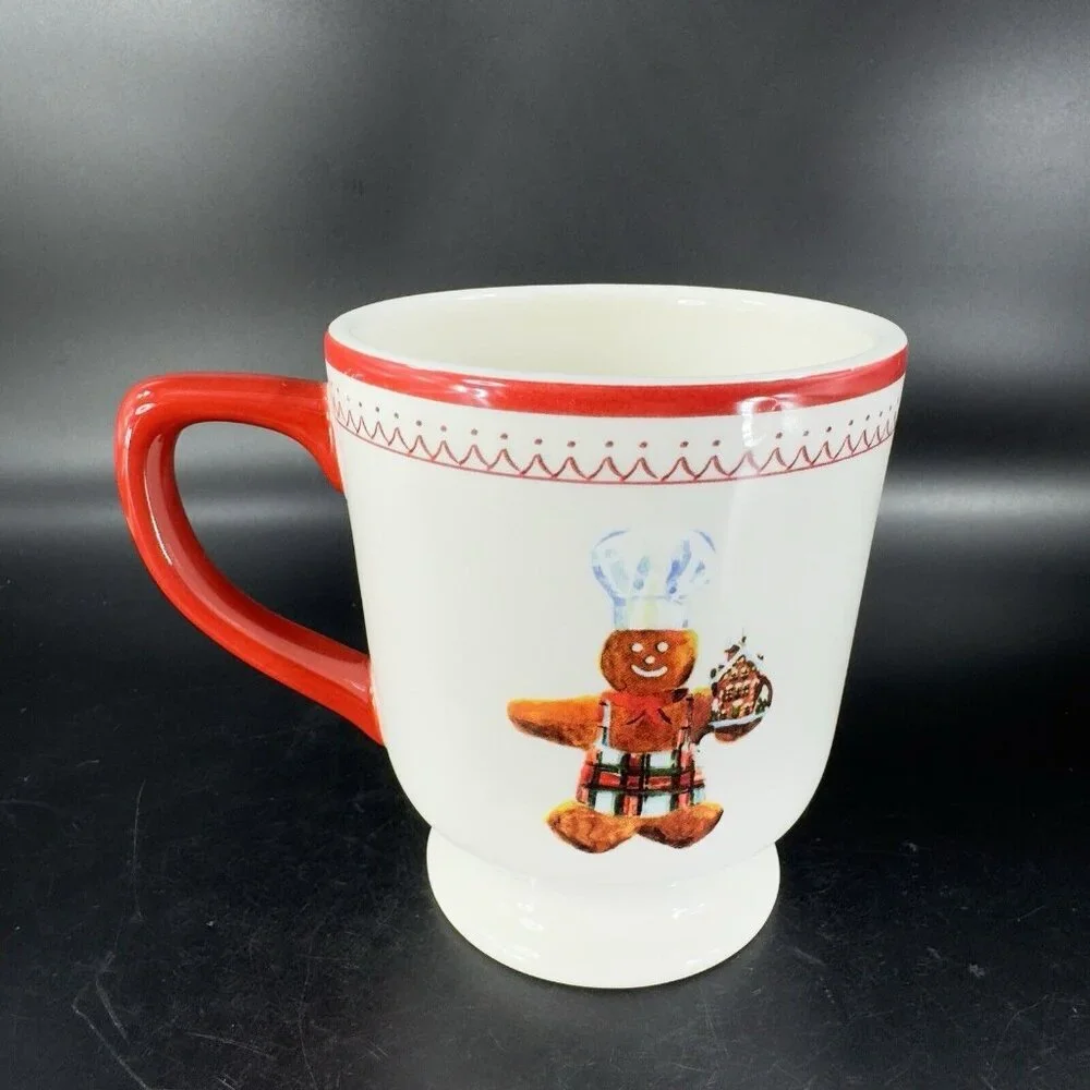 Williams Sonoma Gingerbread‎ Chef Ceramic Mug Cup Ceramic Christmas Icons Mug